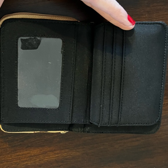 Burberry Lancaster Check Tan and Black Folding Wallet - Picture 2 of 5